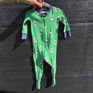 Hanna Andersson Christmas Robot Footie Pajamas 12-18 mo